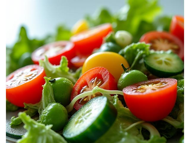 Sommermenyrett: Sommerlig salat med grønnsaker og urter