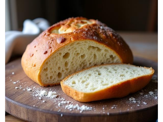 Hjemmelaget surdeigsbrød med gylden skorpe